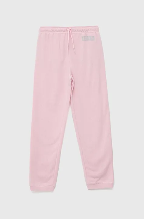 Levi's pantaloni de trening pentru copii culoarea roz, cu imprimeu