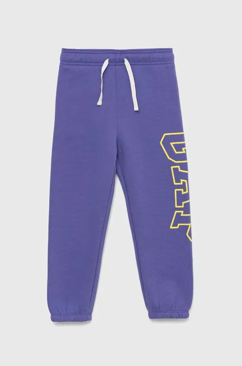 Детские спортивные штаны GAP цвет фиолетовый с принтом