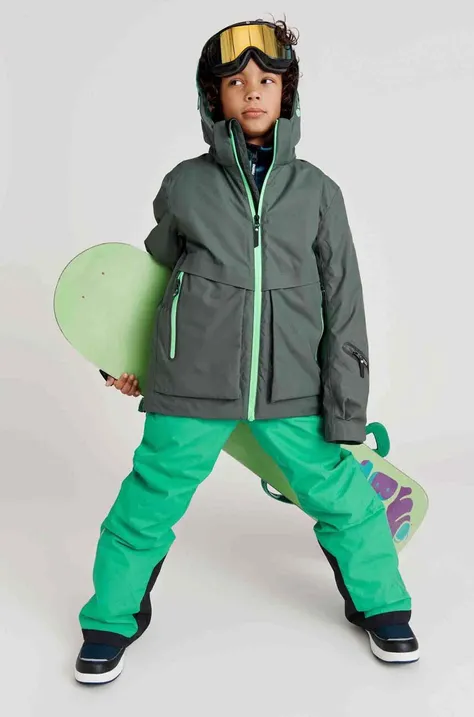 Dětské kalhoty Reima zelená barva