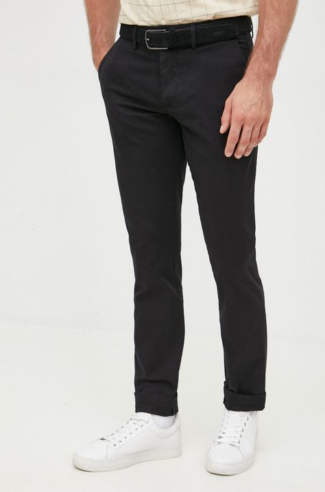 Παντελόνι Tommy Hilfiger χρώμα: μαύρο