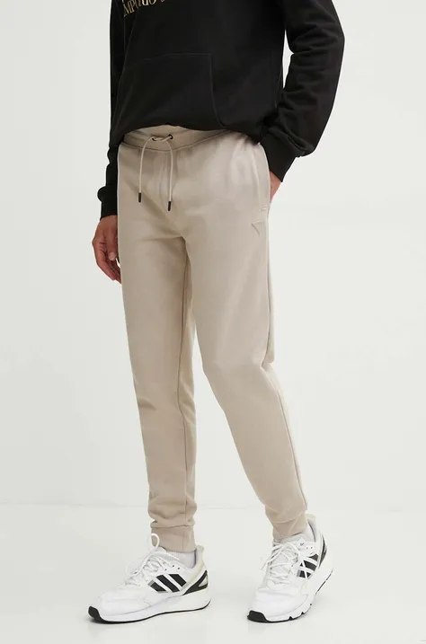 Guess spodnie dresowe ALDWIN kolor beżowy melanżowe Z2YB22 KAIJ1
