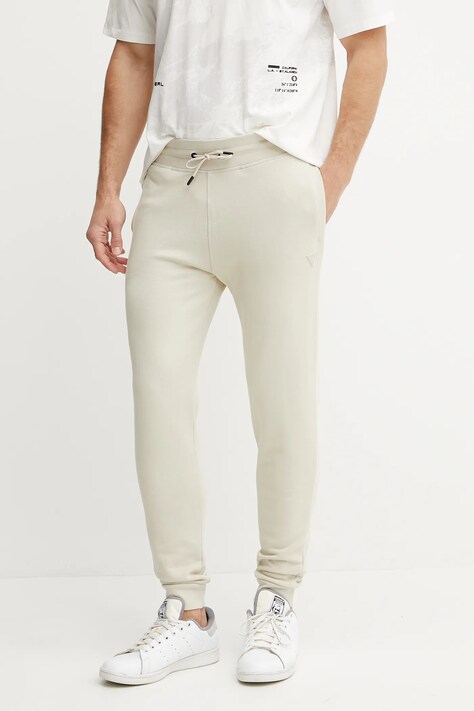 Guess pantaloni de trening ALDWIN culoarea bej, melanj, Z2YB22 KAIJ1