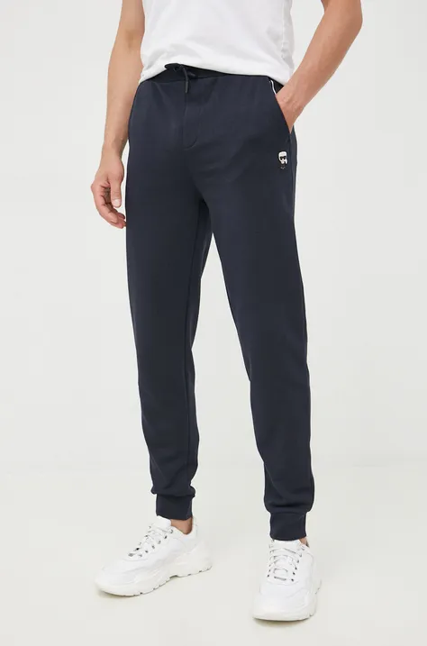 Спортивные штаны Karl Lagerfeld мужские цвет синий с аппликацией
