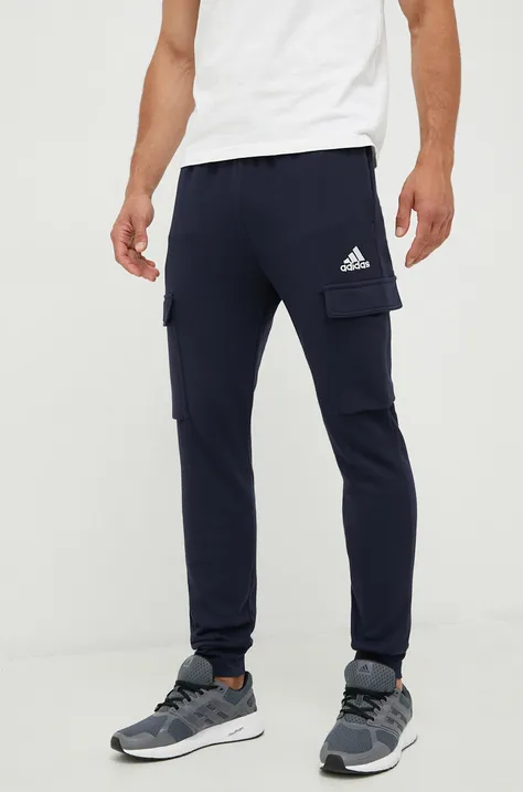 Спортивні штани adidas чоловічі колір синій однотонні