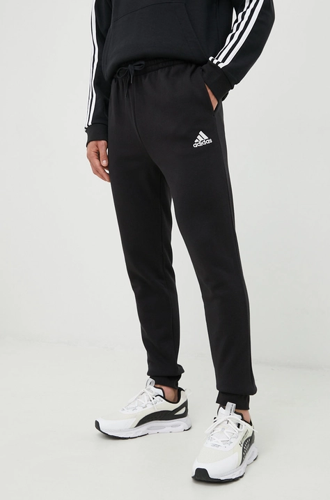 Tepláky adidas pánske, čierna farba, jednofarebné, HL2236