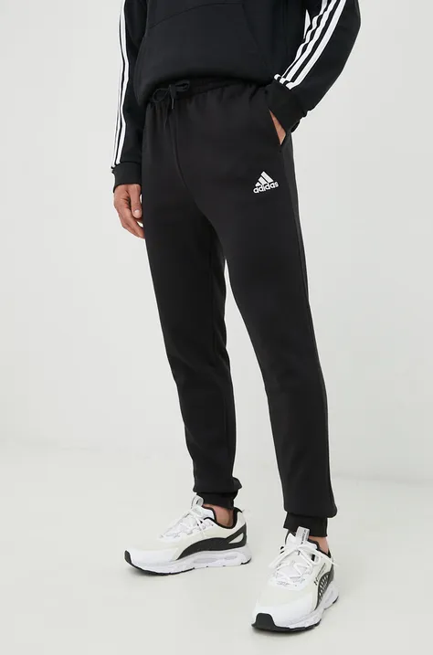 Спортивні штани adidas чоловічі колір чорний однотонні