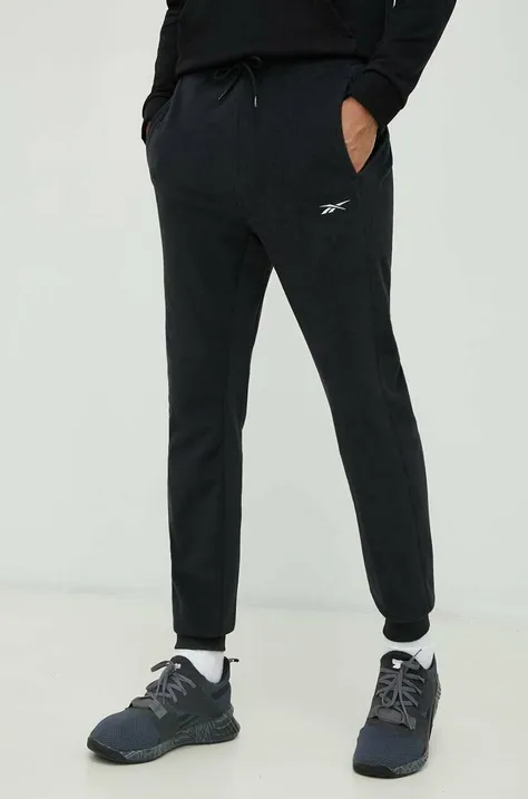 Reebok spodnie dresowe Workout Ready Thermowarm kolor czarny gładkie