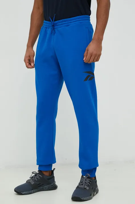 Reebok Classic spodnie dresowe męskie kolor niebieski gładkie