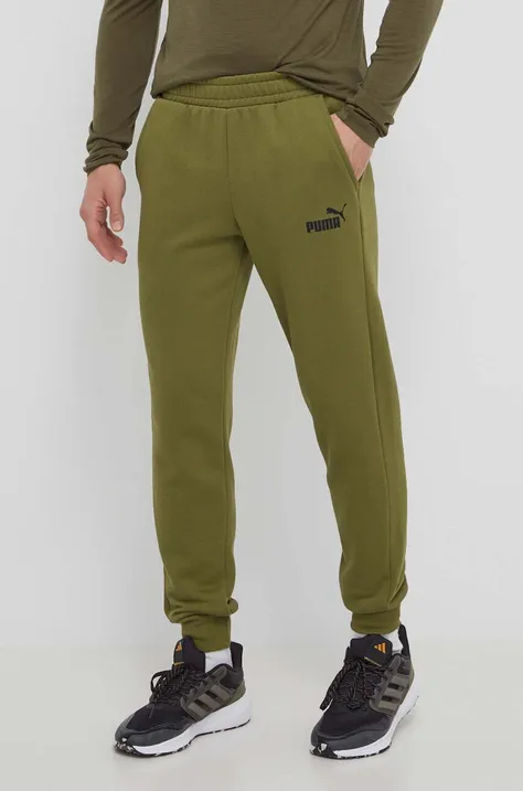 Спортивные штаны Puma цвет зелёный с принтом