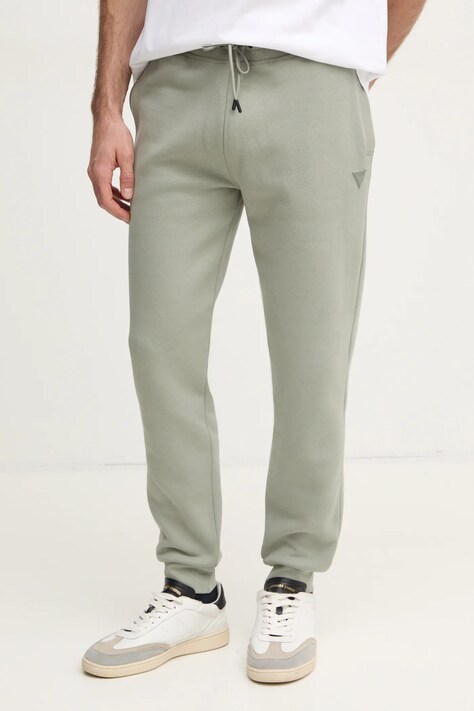 Guess pantaloni de trening culoarea verde, melanj