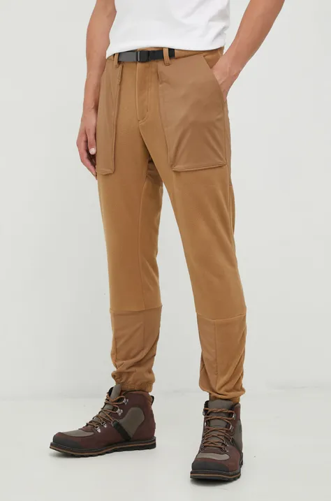 Kalhoty Columbia pánské, hnědá barva, jednoduché