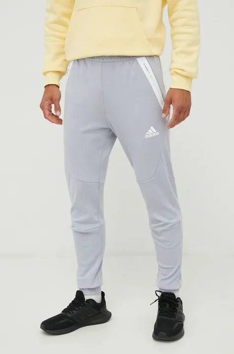 adidas Performance spodnie dresowe męskie kolor szary gładkie