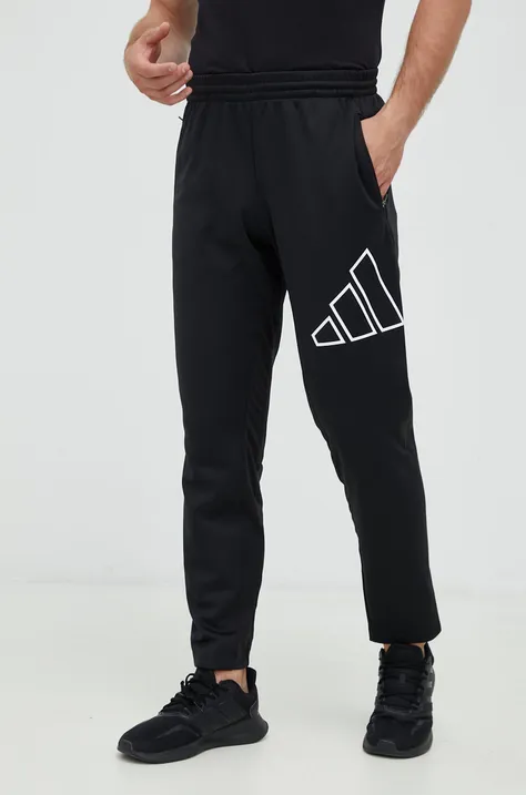 Панталон за трениране adidas Performance Training Icon в черно с принт