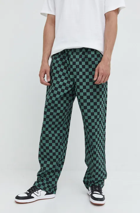 Kalhoty Vans pánské, zelená barva, jednoduché
