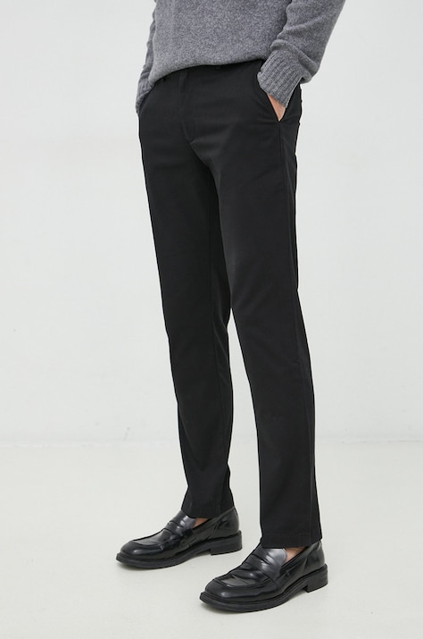 Брюки Tommy Hilfiger мужские цвет чёрный фасон chinos