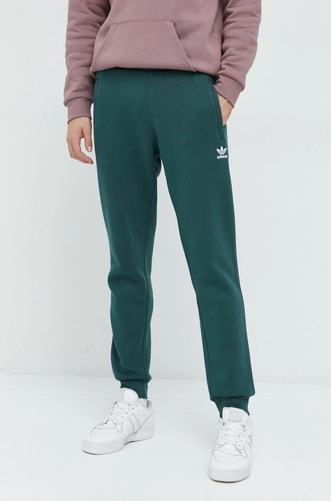 Tepláky adidas Originals pánské, zelená barva, s aplikací