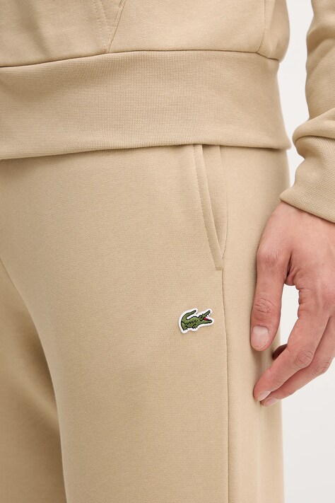 Lacoste спортивні штани чоловічі з бавовною — AW22-SPM0FO, бежевий — фото 4