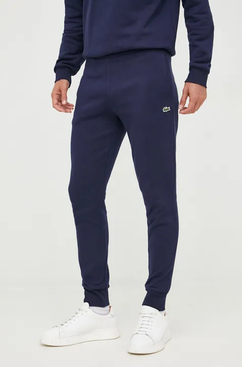 Lacoste spodnie dresowe męskie kolor granatowy gładkie XH9624-132