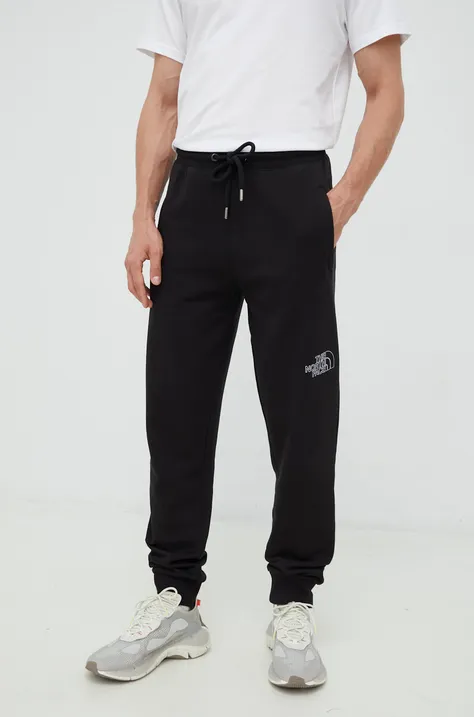 The North Face spodnie dresowe bawełniane męskie kolor czarny gładkie