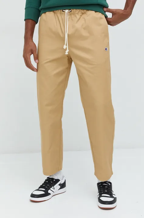 Champion spodnie męskie kolor beżowy proste 216544-TTP