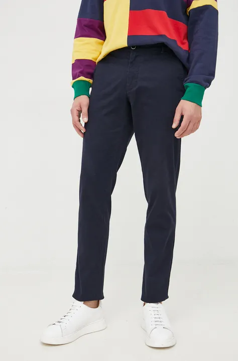Sisley spodnie męskie kolor granatowy dopasowane