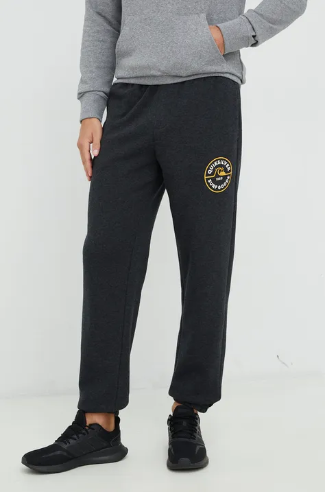 Quiksilver pantaloni de trening barbati, culoarea gri, cu imprimeu