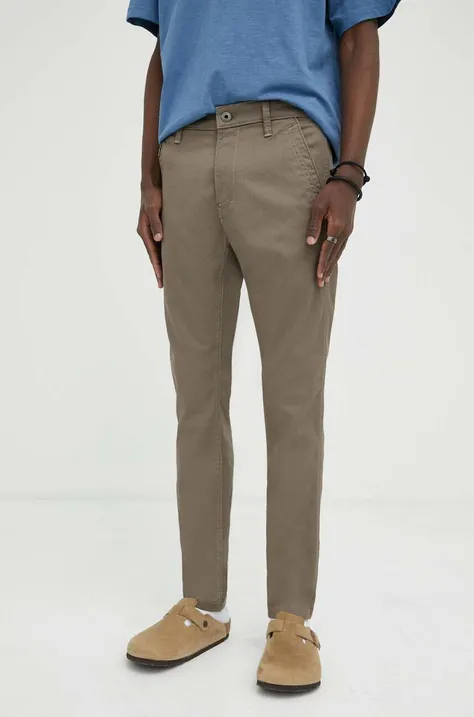 G-Star Raw spodnie męskie kolor brązowy dopasowane