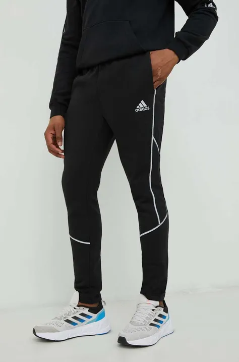 Спортивные штаны adidas мужские цвет чёрный с аппликацией