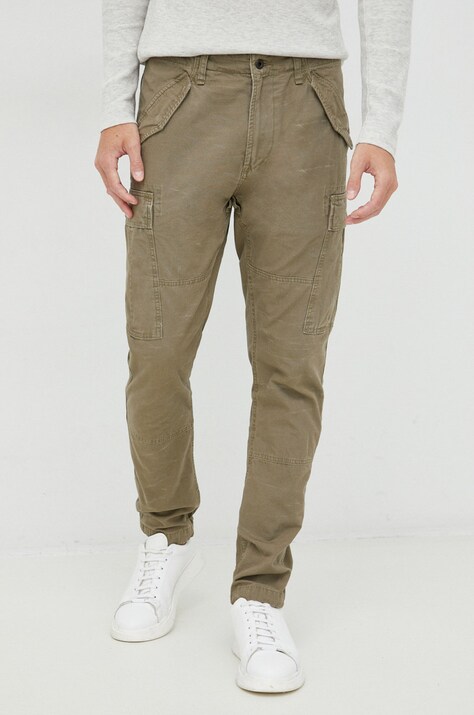 Бавовняні штани Polo Ralph Lauren чоловічі колір зелений фасон cargo