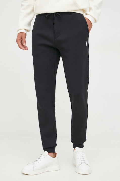 Polo Ralph Lauren pantaloni de trening barbati, culoarea negru, neted