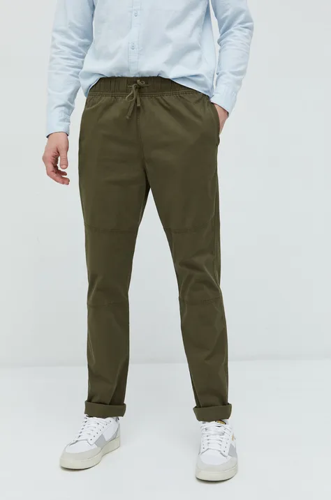 Панталони Hollister Co. в зелено с кройка по тялото