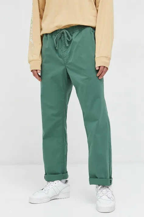Vans spodnie męskie kolor zielony proste
