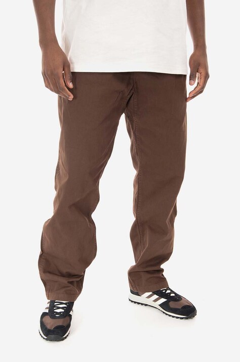 Gramicci pantaloni de bumbac Gramicci Pant culoarea maro, drept G102.OGT-green