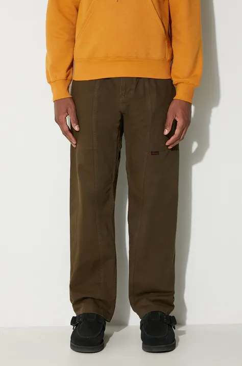 Bavlnené nohavice Gramicci Gadget Pant G105.OGT-brown, zelená farba, rovné