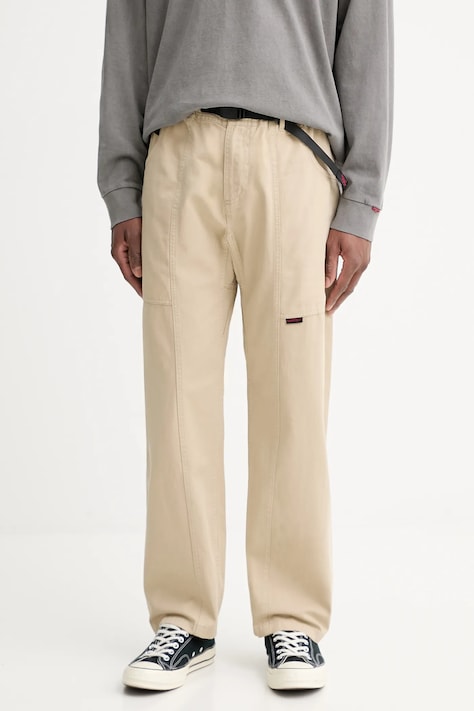 Gramicci pantaloni de bumbac Gadget Pant culoarea maro, drept, G105.OGT