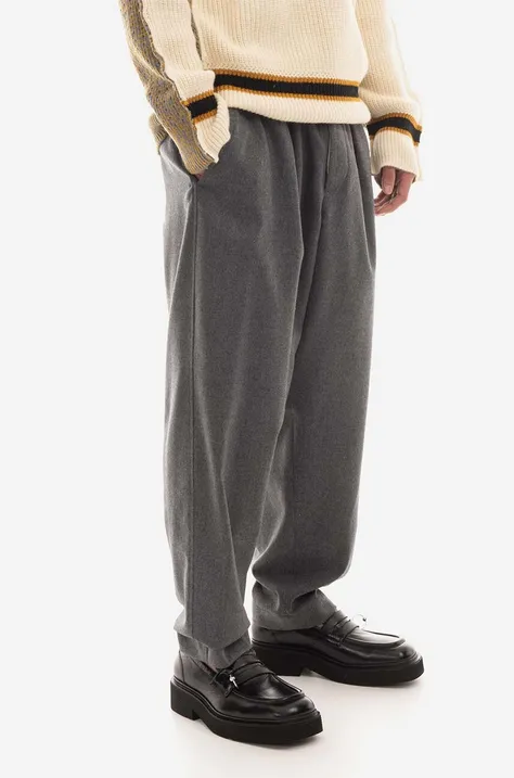 Marni pantaloni de lână culoarea gri, cu fit chinos PUMU0017U1.UTW970.00N80-grey