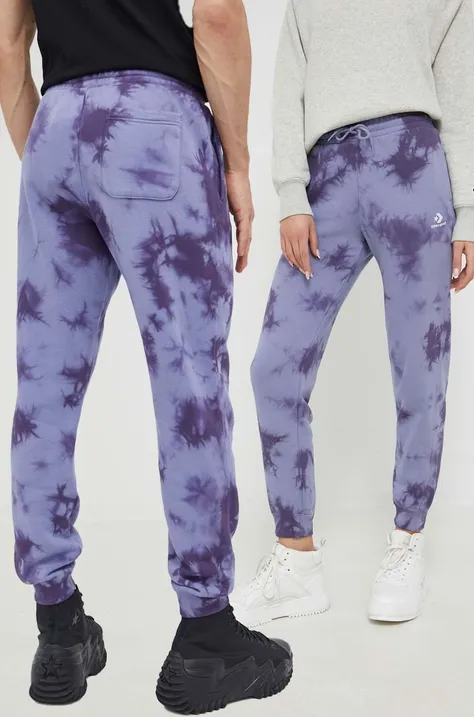 Converse spodnie dresowe unisex kolor fioletowy wzorzyste