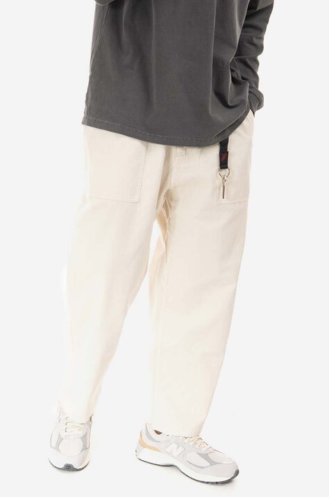 Gramicci pantaloni de bumbac Loose Tapered Pant culoarea bej, lat, medium waist G103.OGT-cream