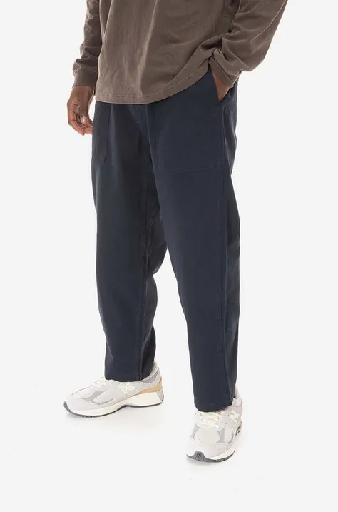Gramicci cotton trousers Loose Tapered Pant navy blue color