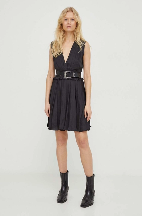 The Kooples rochie culoarea negru, mini, evazati