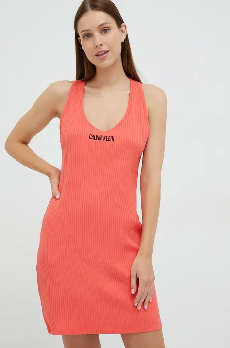 Платье Calvin Klein цвет оранжевый mini облегающее