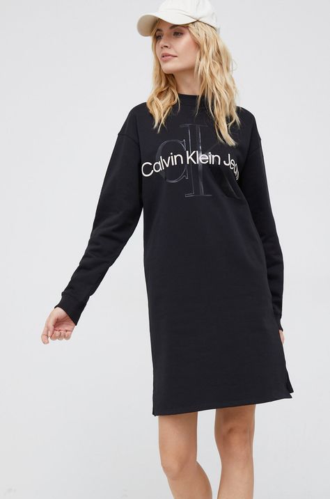Bavlněné šaty Calvin Klein Jeans