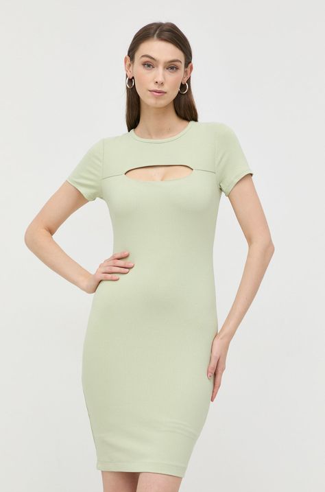 Φόρεμα Guess χρώμα: πράσινο,