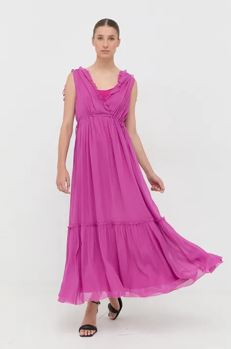 Сукня MAX&Co. колір рожевий maxi розкльошена