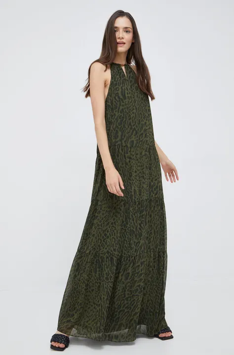 Lauren Ralph Lauren rochie culoarea verde, maxi, drept