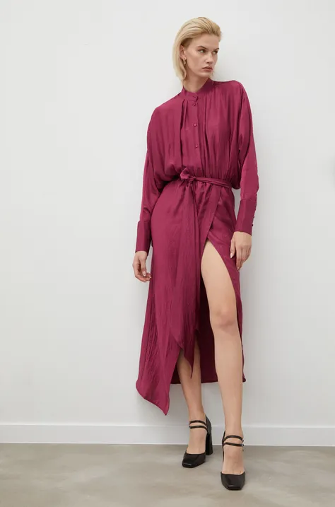 Gestuz sukienka kolor fioletowy maxi oversize