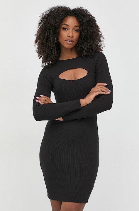 Guess rochie culoarea negru, mini, mulată
