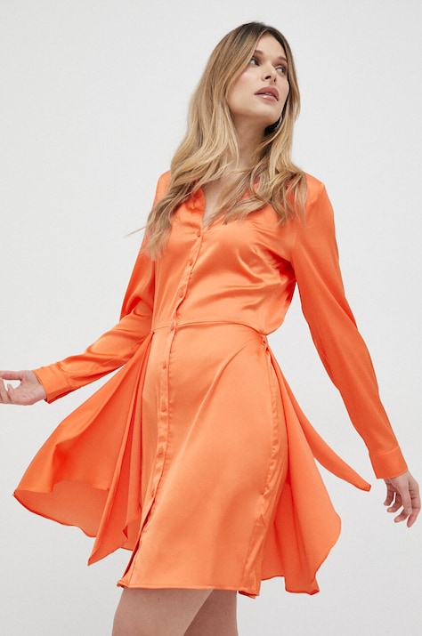 Guess rochie culoarea portocaliu, mini, dreaptă