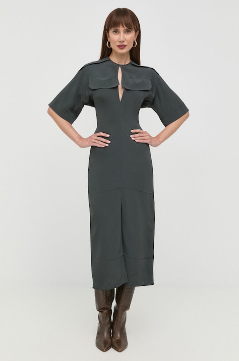 Victoria Beckham rochie culoarea verde, maxi, dreaptă
