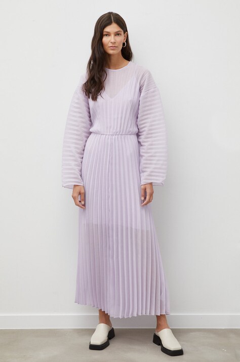 Samsoe Samsoe rochie culoarea violet, maxi, evazată